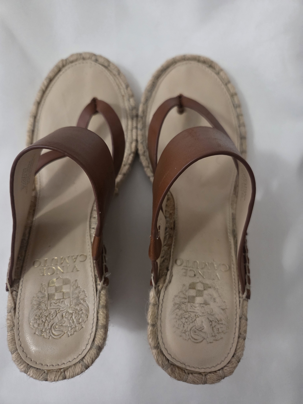 Vince Camuto Women's Brown Leather Slide Sandals - Picture 3 of 7